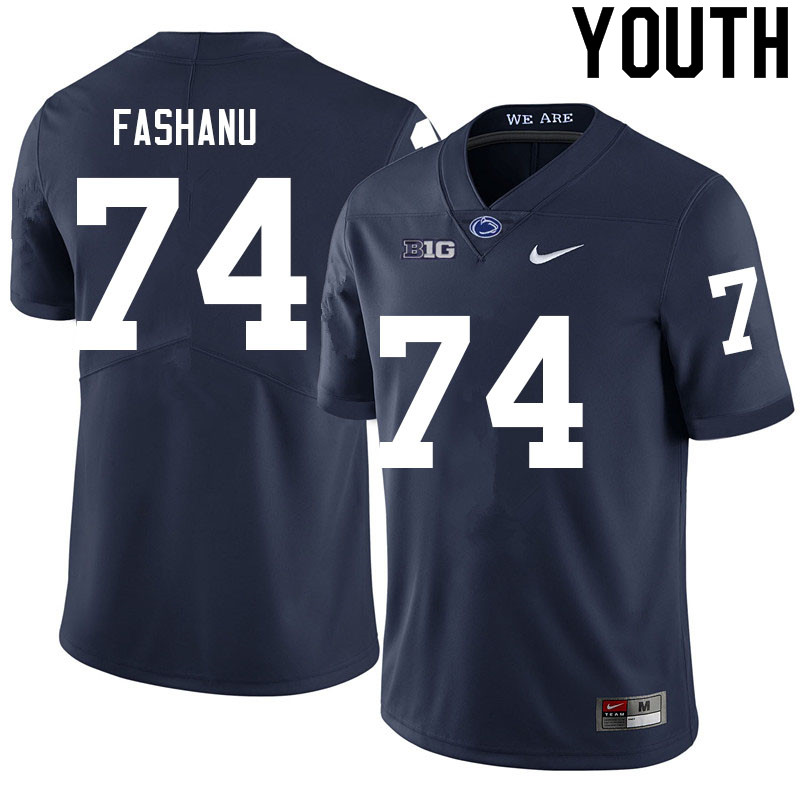 NCAA Nike Youth Penn State Nittany Lions Olumuyiwa Fashanu #74 College Football Authentic Navy Stitched Jersey ZHH4698TV